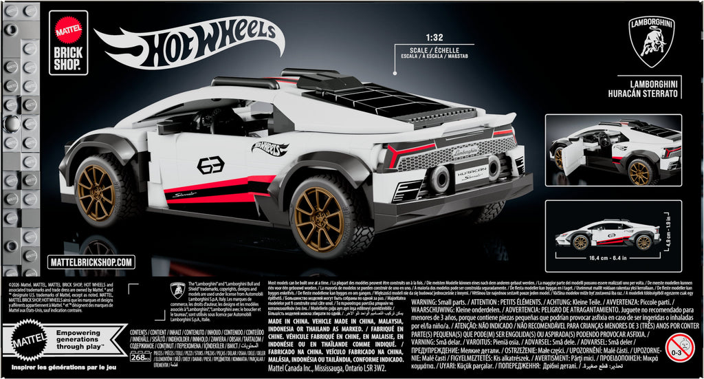 Mattel Brick Shop Hot Wheels Lamborghini Huracan Sterrato Building Set