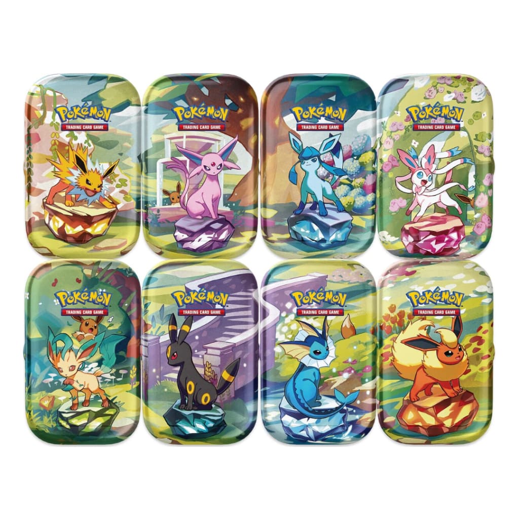 Pokemon Prismatic Evolutions Mini Tin Display